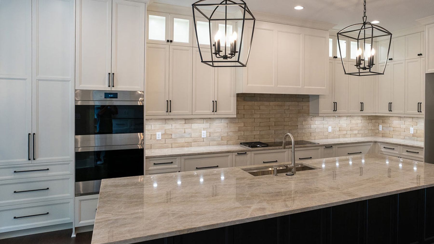 Custom Kitchen with Marble Finishes